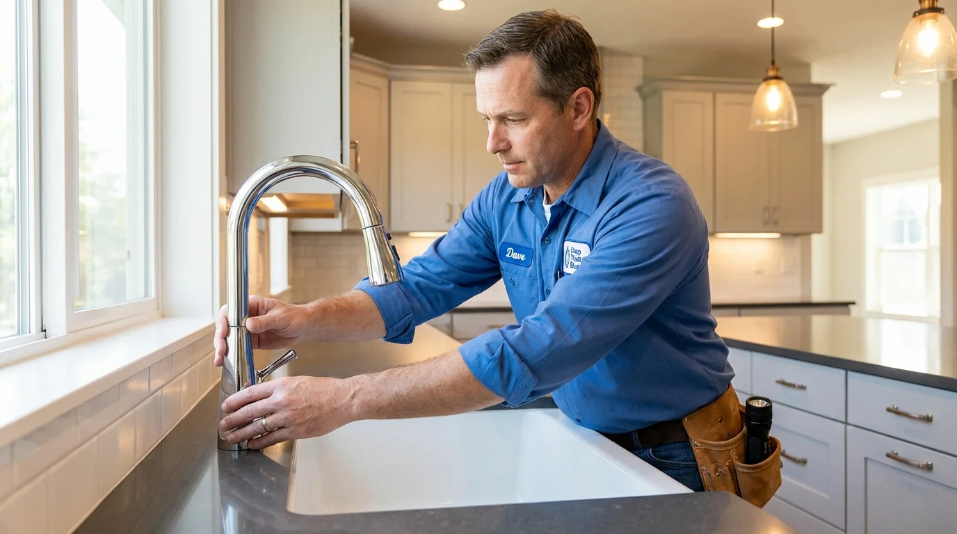 Kitchen faucet installation by Johns Plumbing LLC in Spring Valley