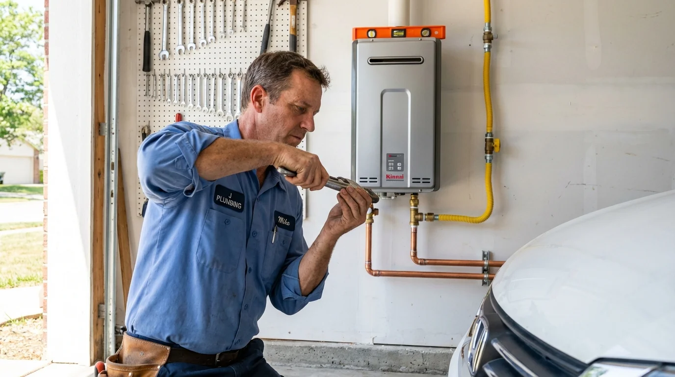 Tankless water heater installation by a Johns Plumbing LLC plumber in Spring Valley